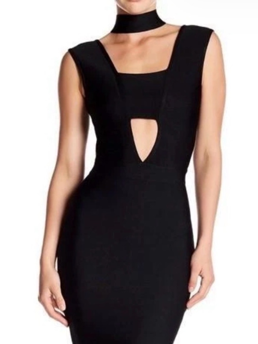 Dalia Macphee Cutout Choker Bodycon Mini Dress XS